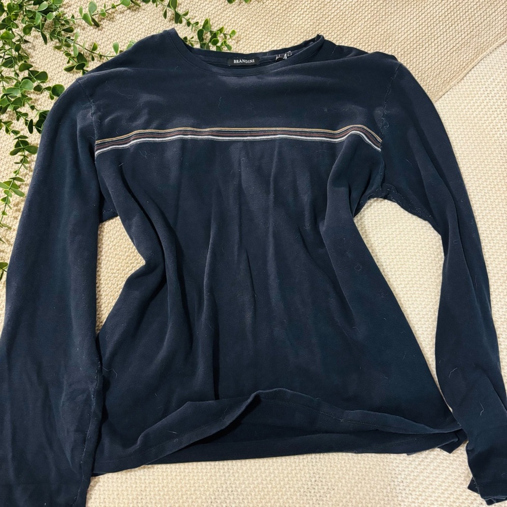 Navy Blue Long Sleeve Top